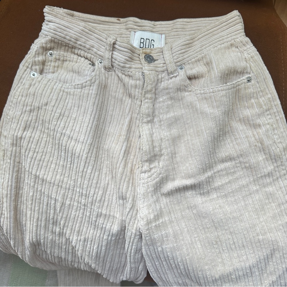 BDG Cream Corduroy Baggy Pants